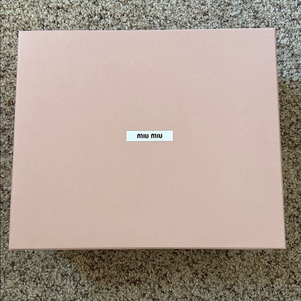Miu Miu Soft Pink Shoe Box & Two Drawstring Shoe Dust Bags